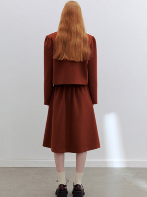 Puff sleeve round neck jacket