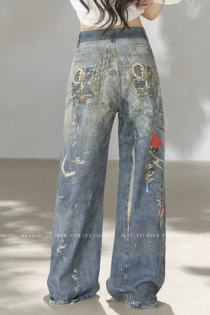 Punk Chain High-Waisted Jeans