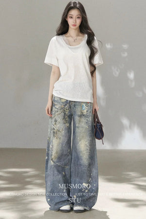 Punk Chain High-Waisted Jeans
