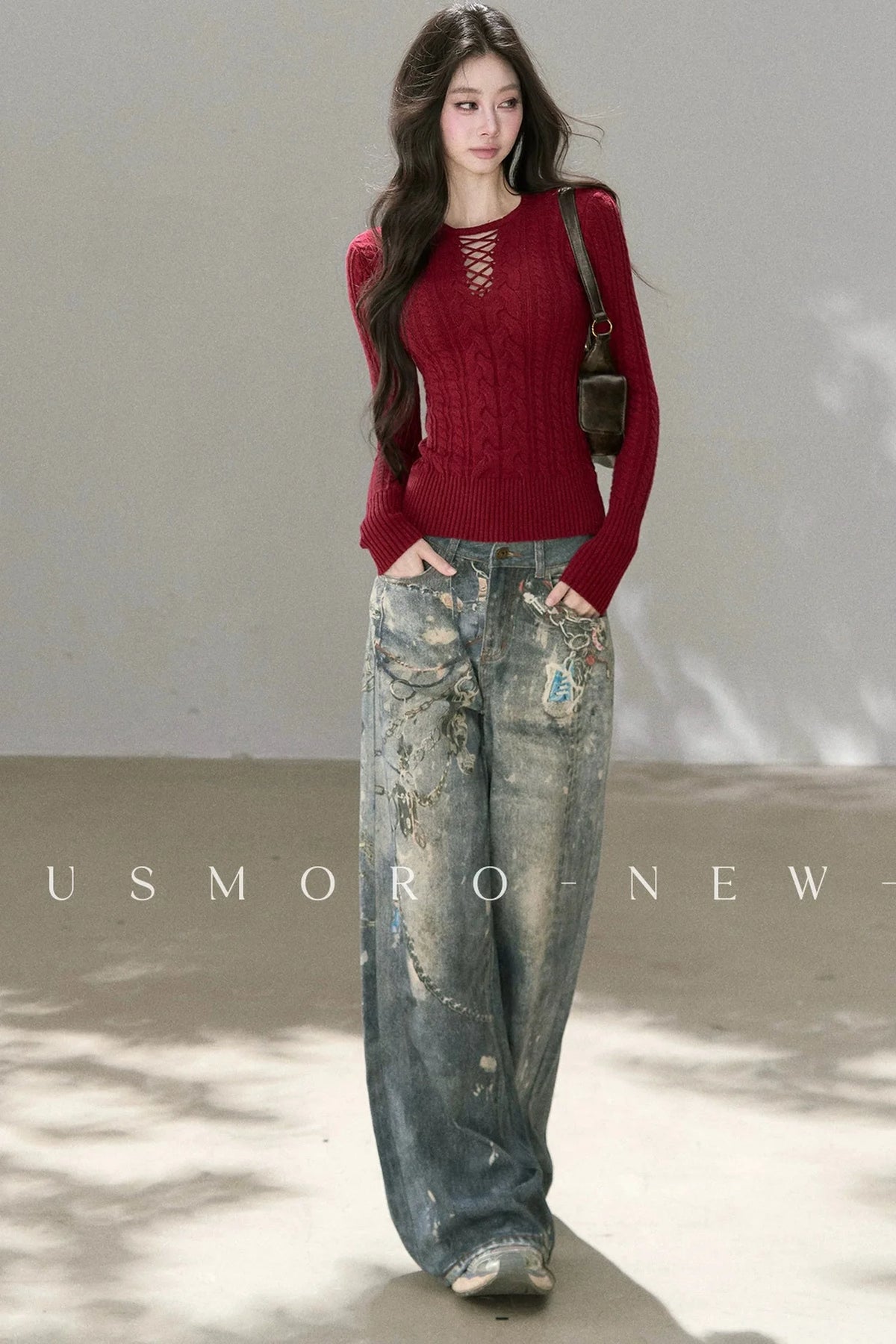 Punk Chain High-Waisted Jeans