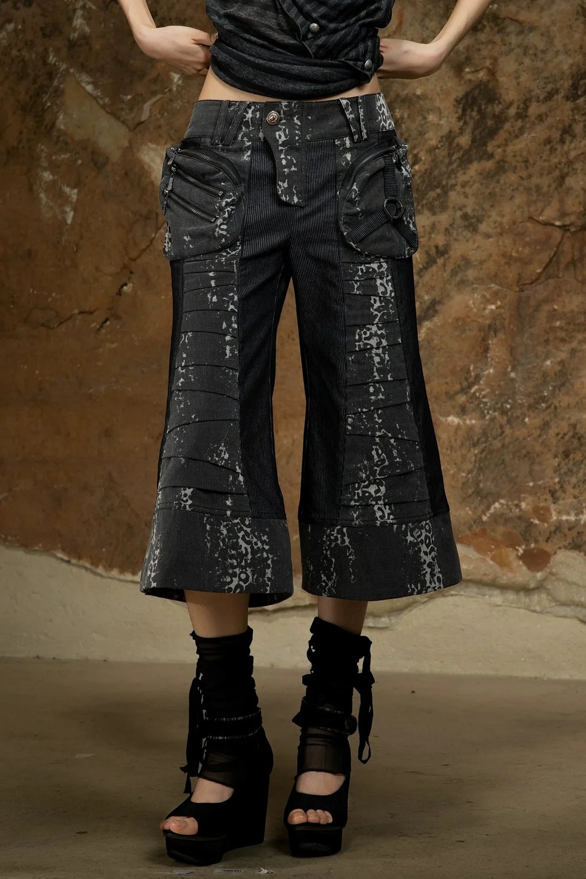 Punk Dark Flared Pants