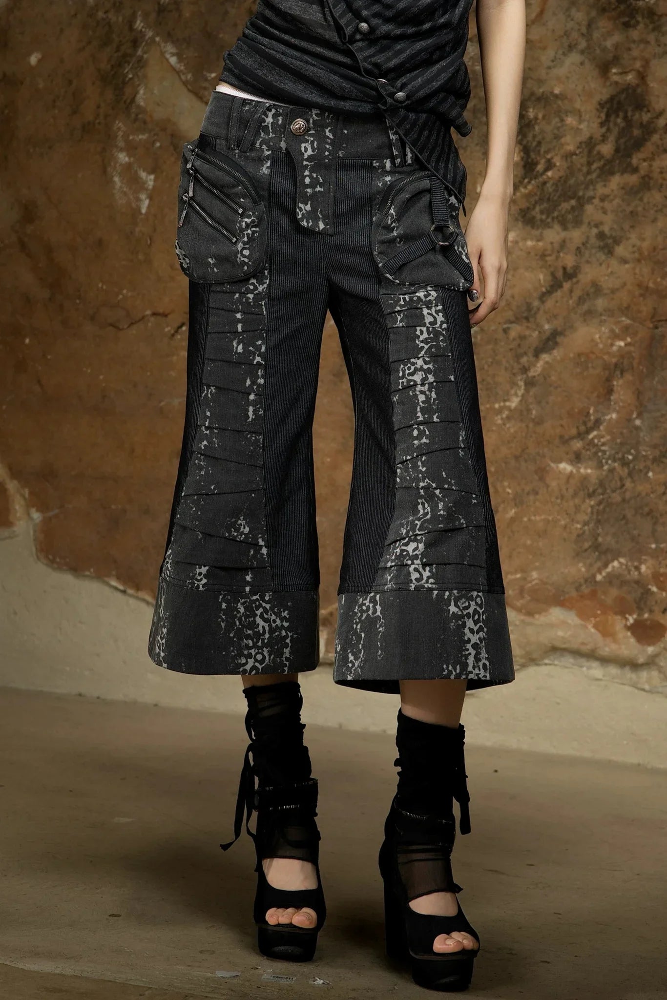 Punk Dark Flared Pants