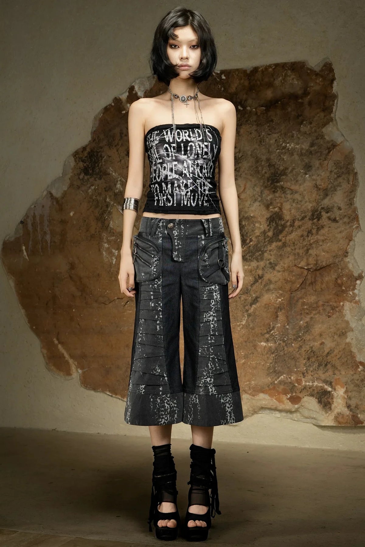 Punk Dark Flared Pants