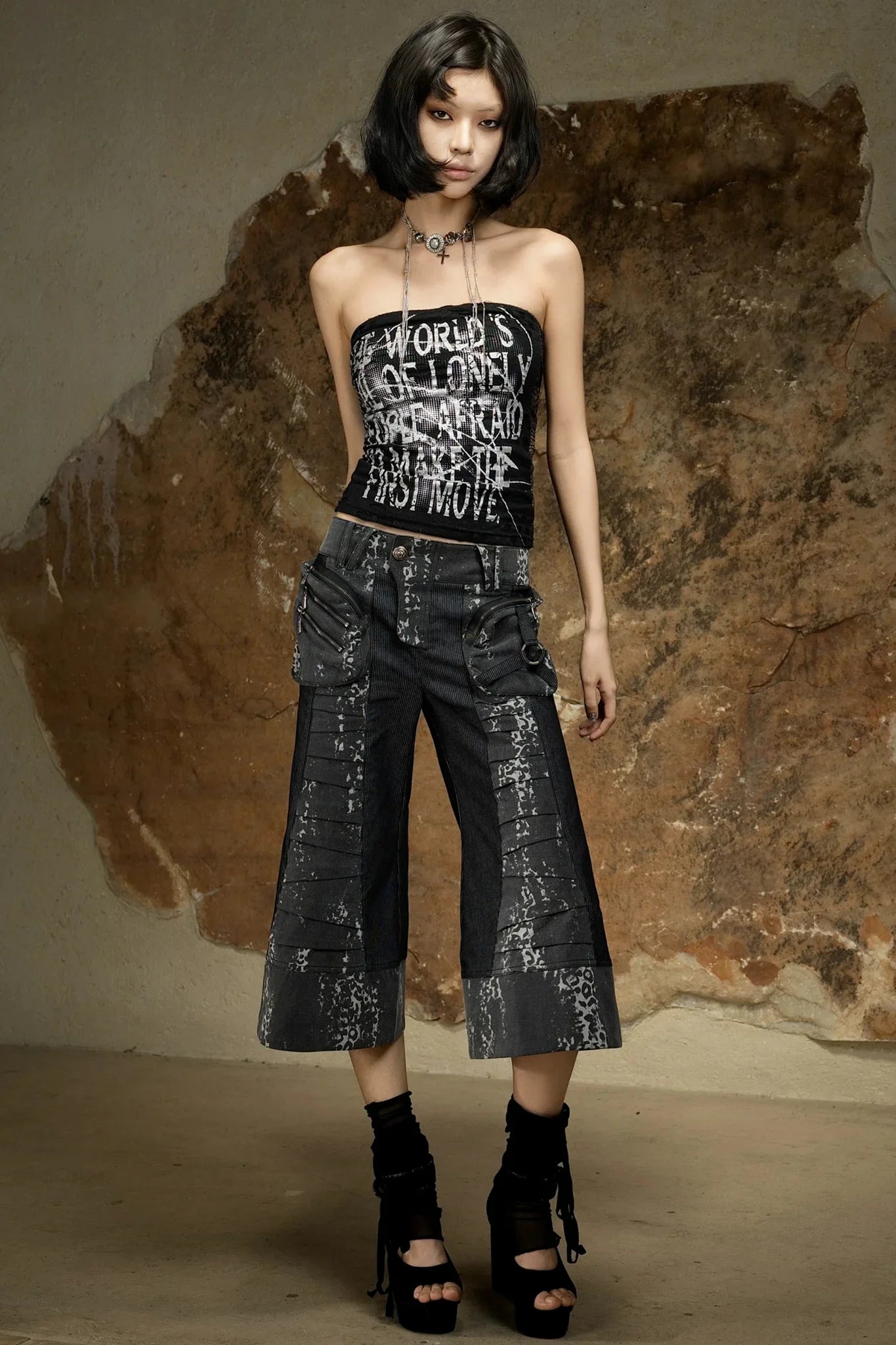 Punk Dark Flared Pants