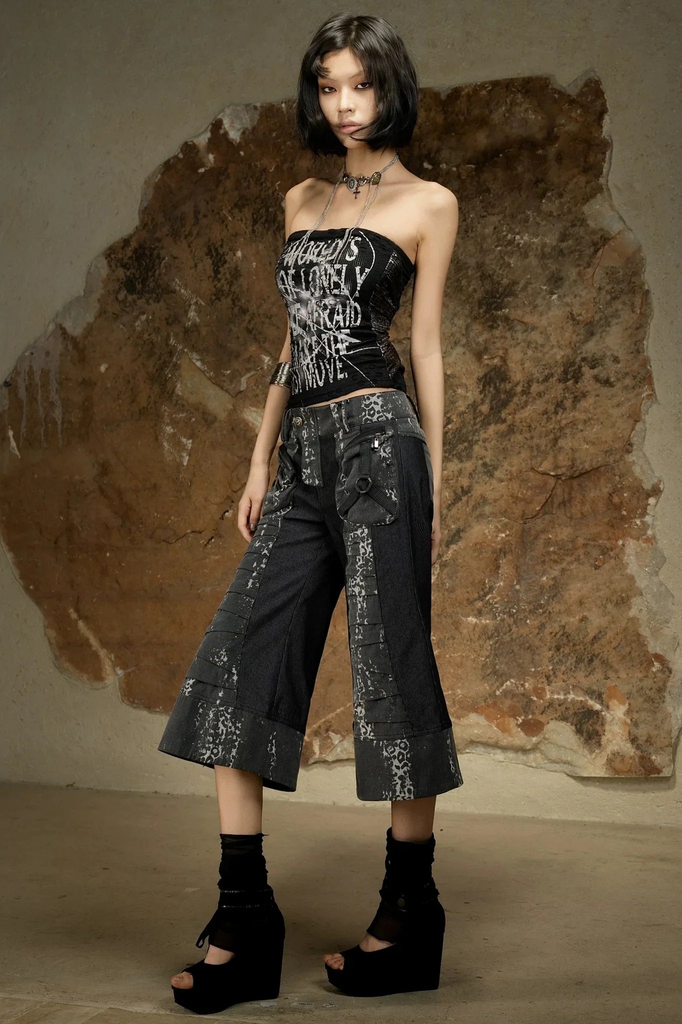 Punk Dark Flared Pants
