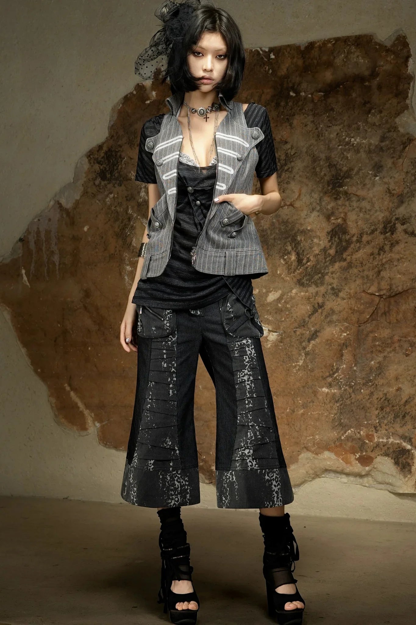 Punk Dark Flared Pants