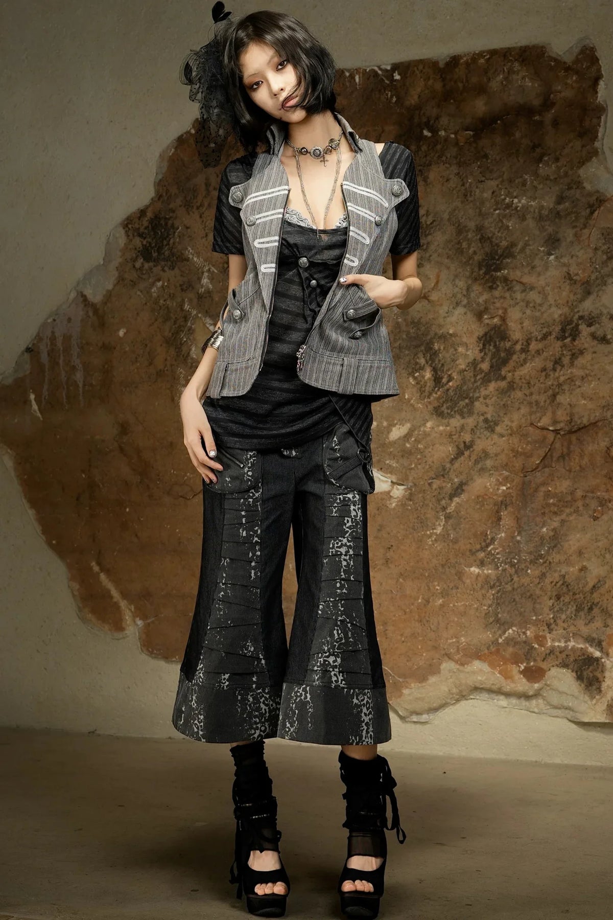 Punk Dark Flared Pants