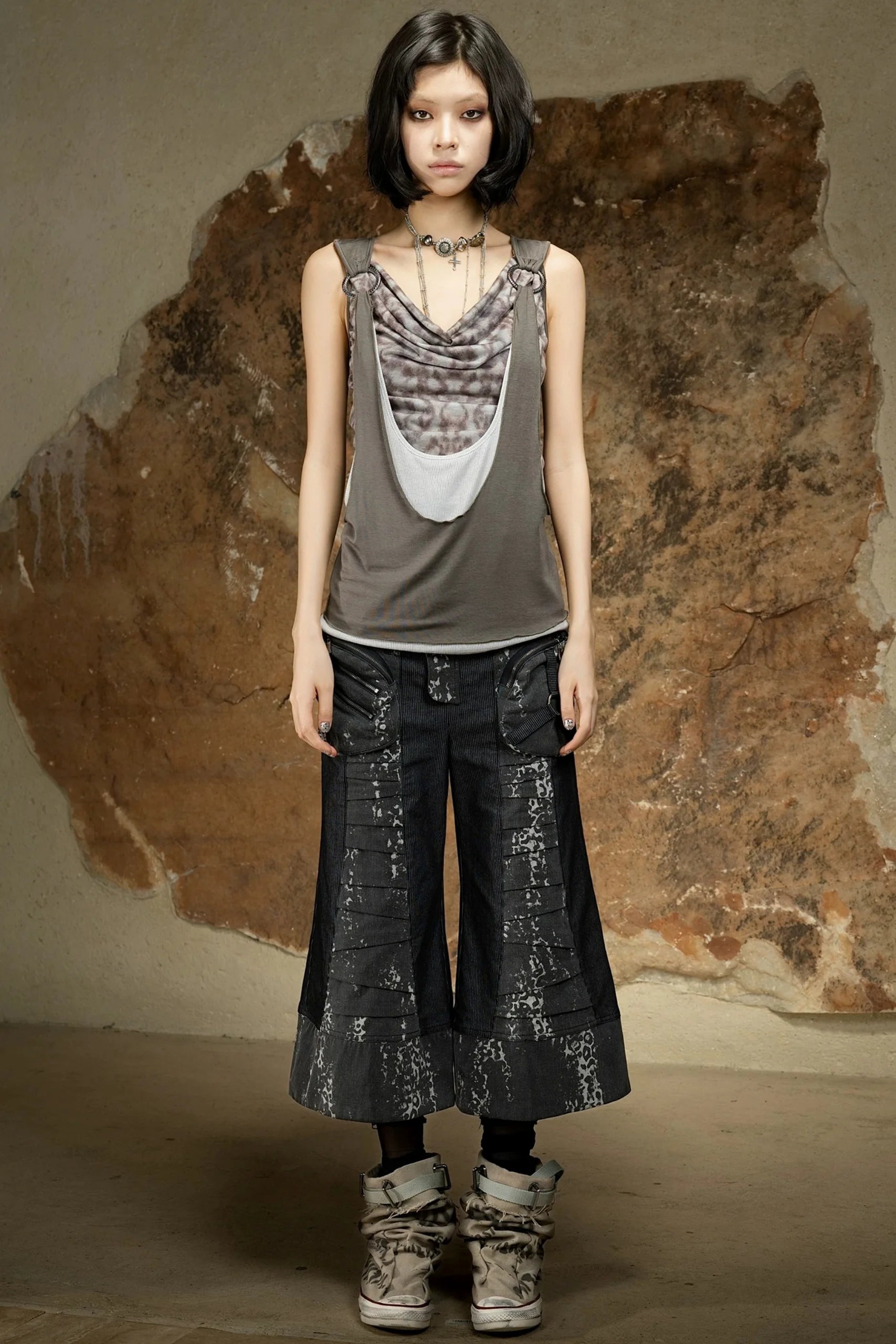 Punk Dark Flared Pants