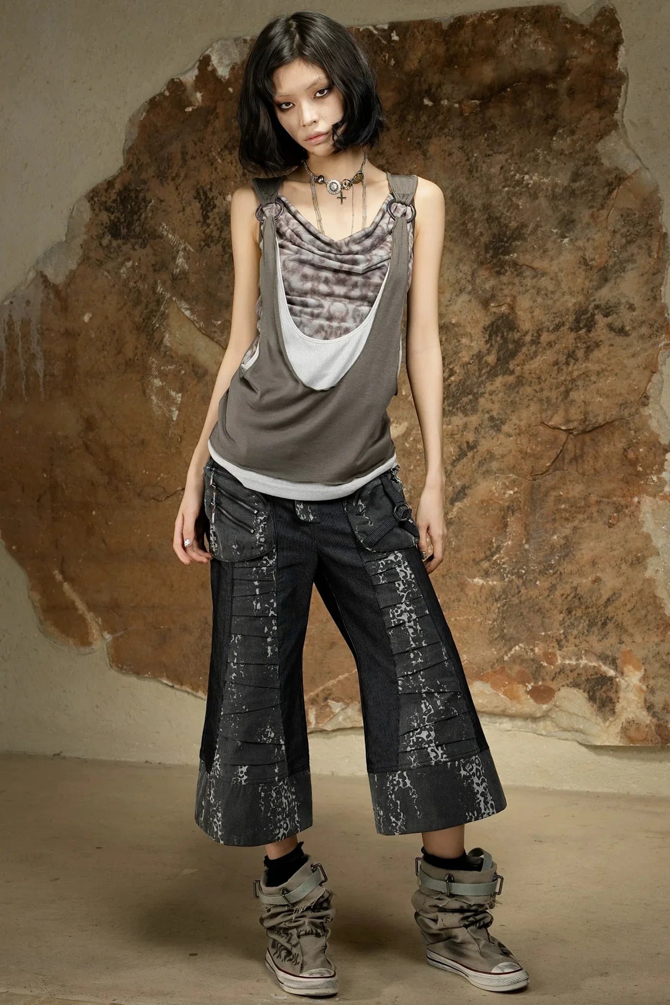 Punk Dark Flared Pants