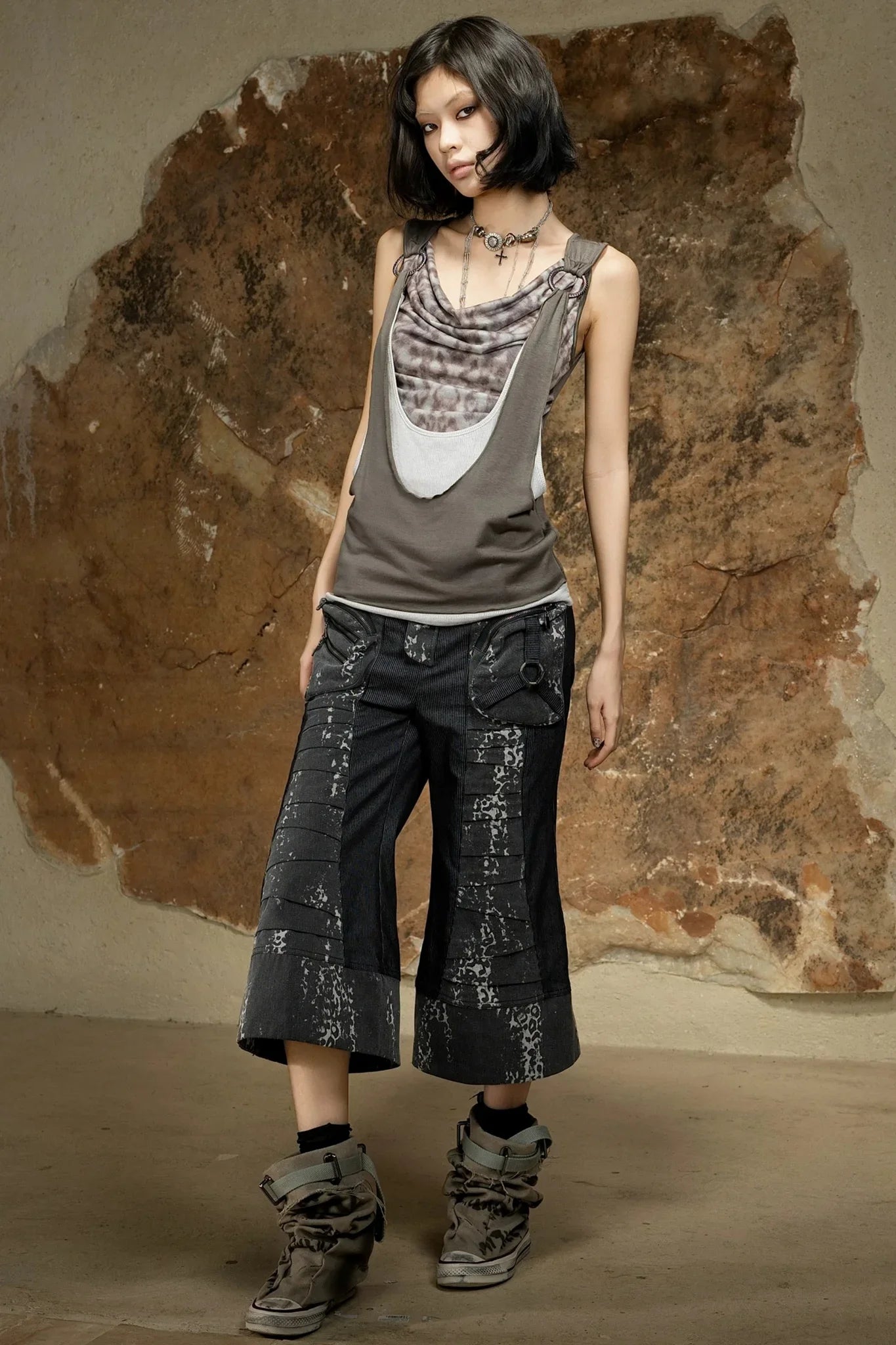Punk Dark Flared Pants