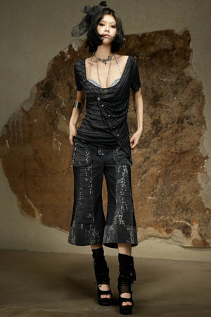 Punk Dark Flared Pants