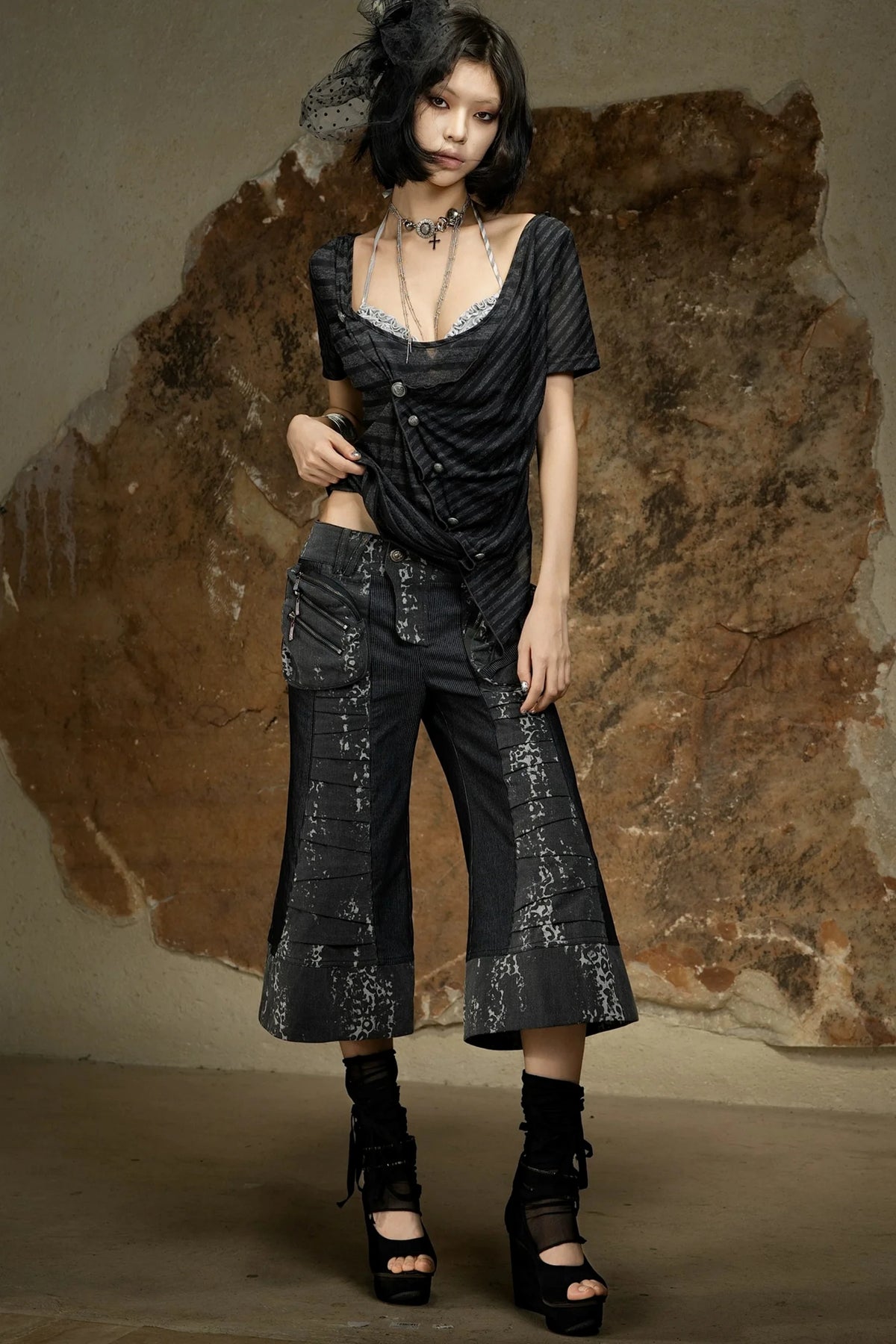 Punk Dark Flared Pants