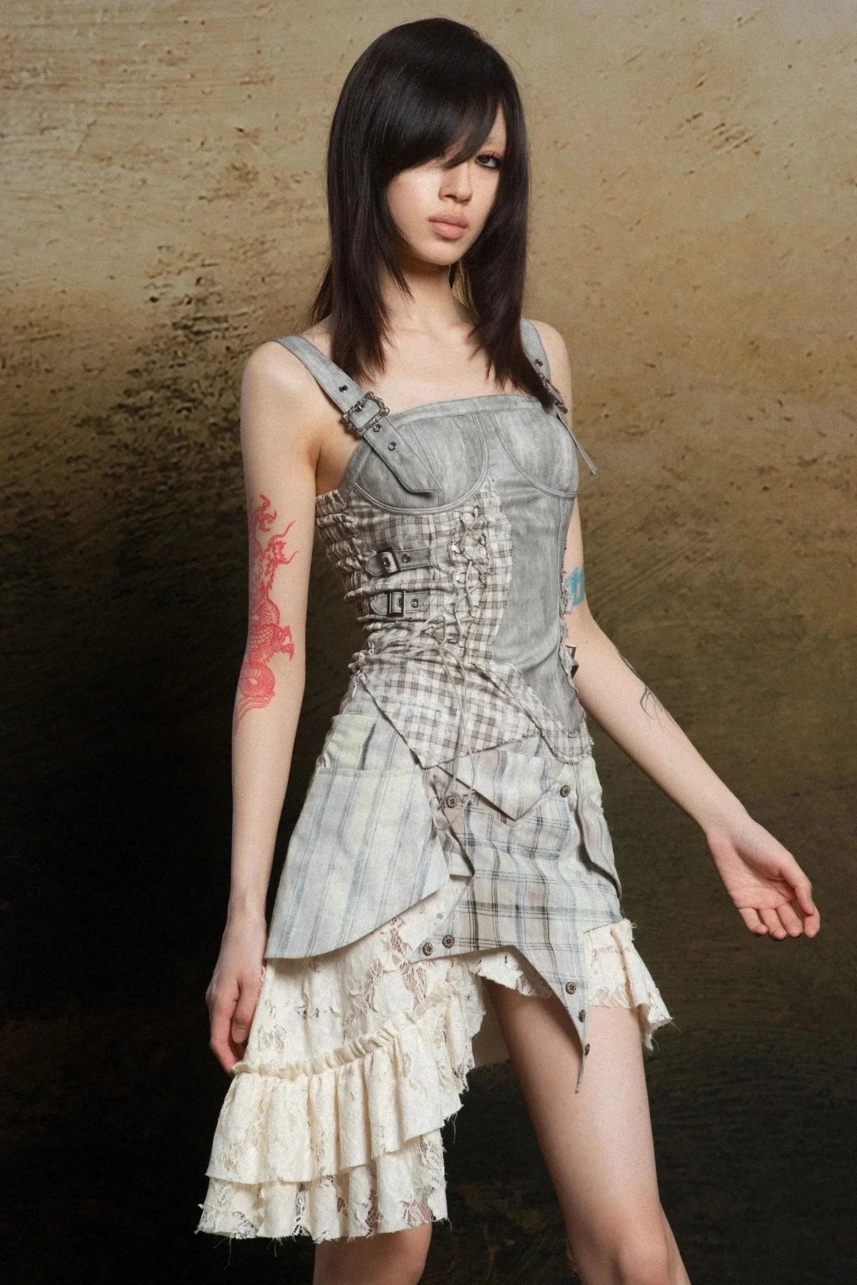 Punk Tiered Lace Skirt