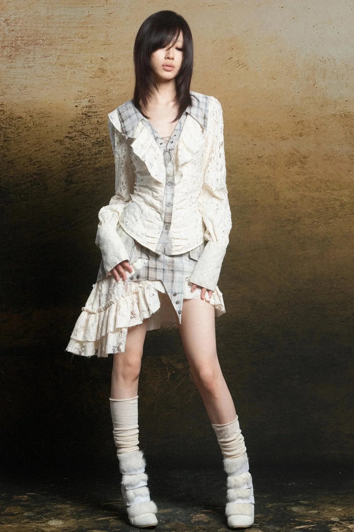 Punk Tiered Lace Skirt