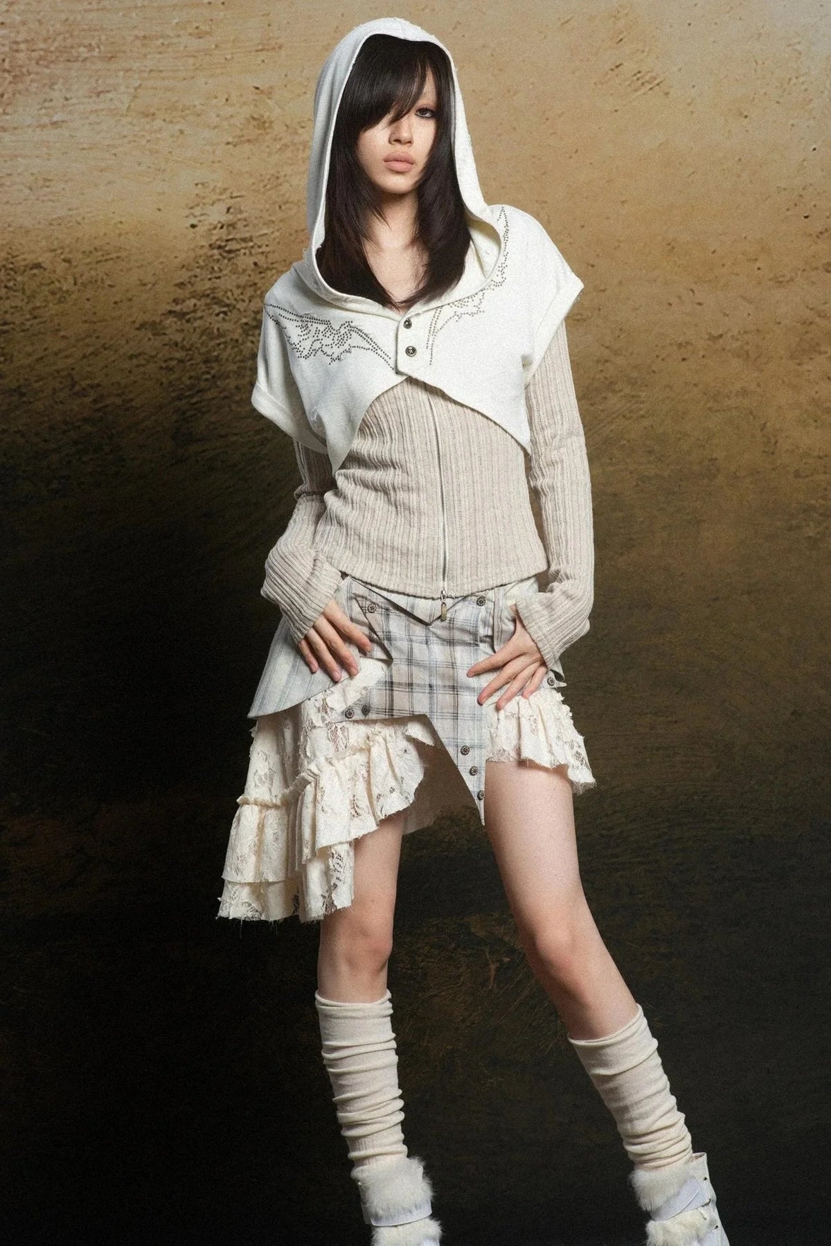 Punk Tiered Lace Skirt