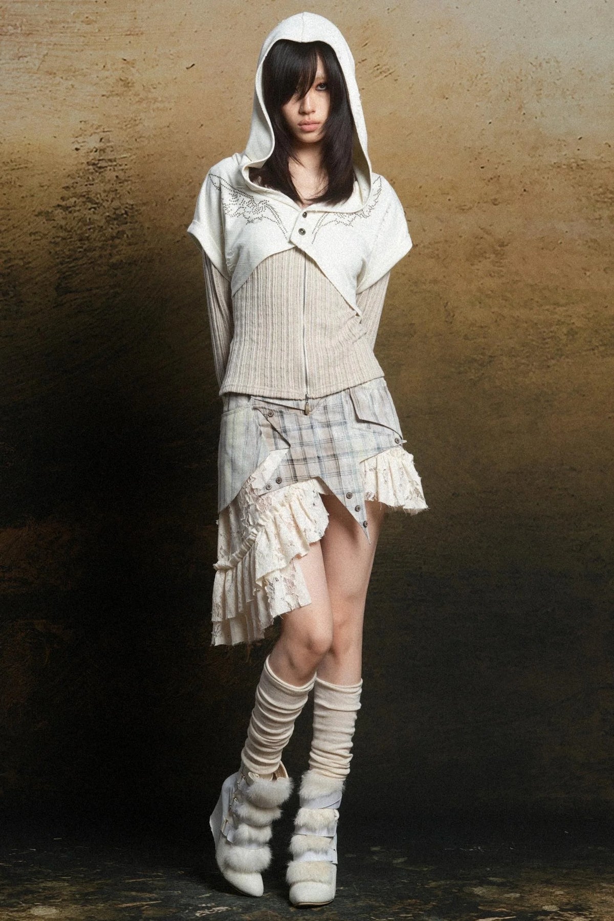 Punk Tiered Lace Skirt