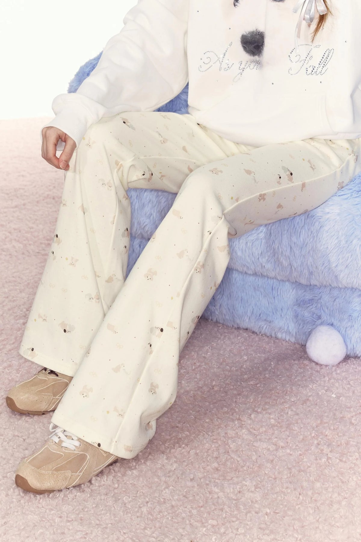 Puppy Graffiti Flare Pants