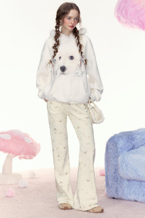 Puppy Graffiti Flare Pants