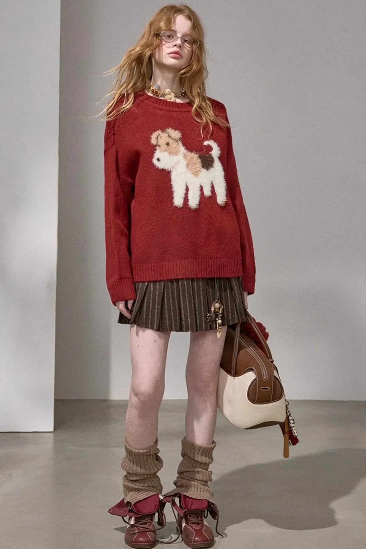 Puppy Jacquard Cloud Sweater
