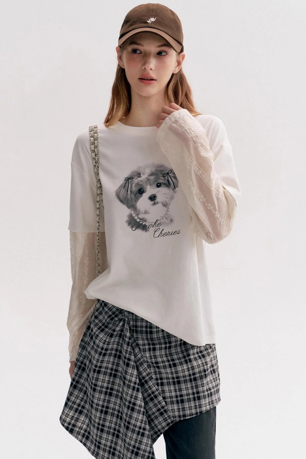 Puppy Painted Tencel Long-sleeve T-shirt