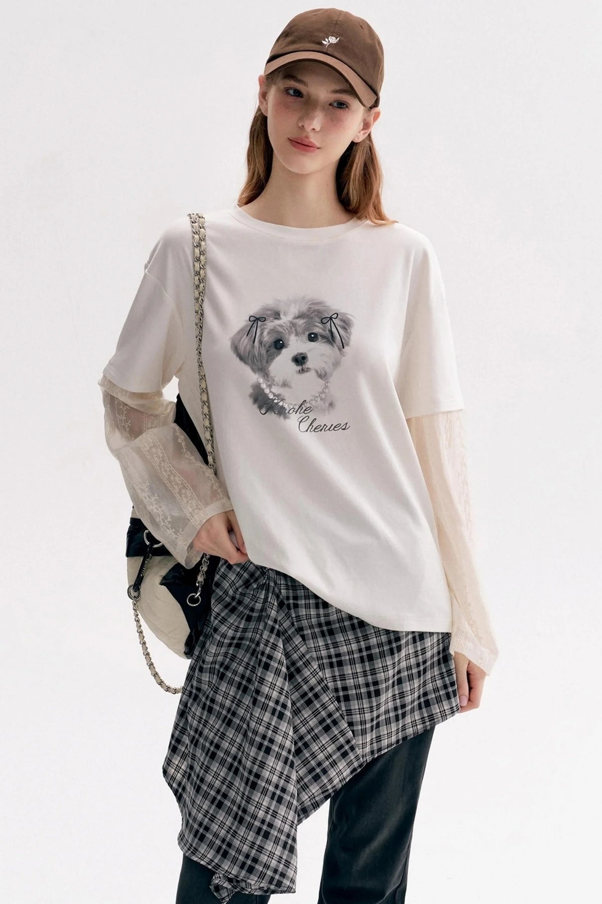 Puppy Painted Tencel Long-sleeve T-shirt