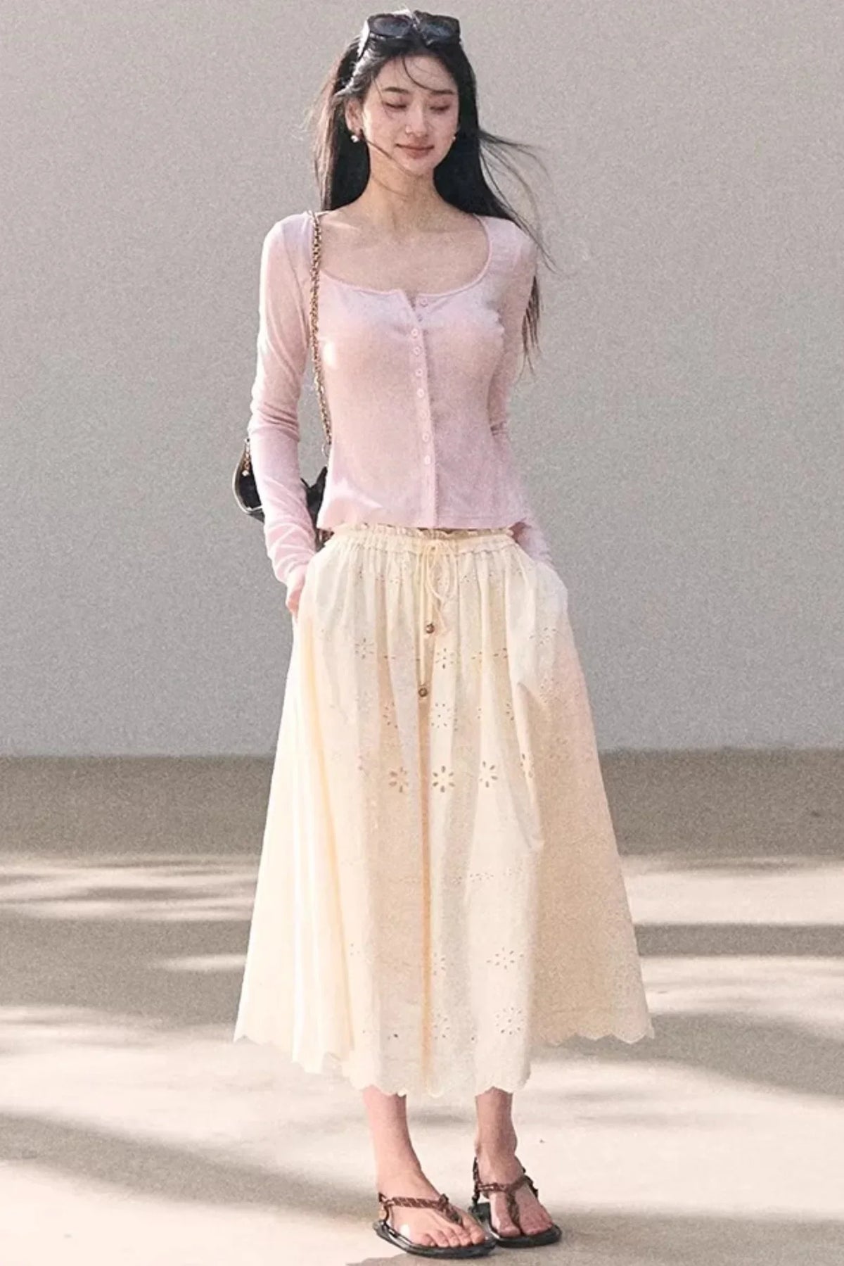 Pure Cotton Embroidered Skirt