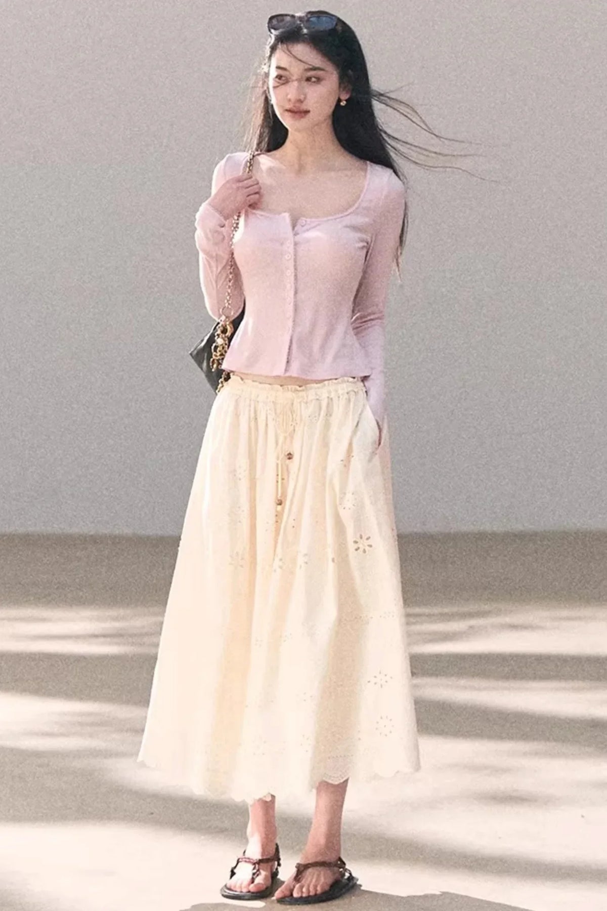 Pure Cotton Embroidered Skirt