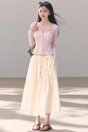 Pure Cotton Embroidered Skirt