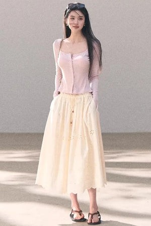 Pure Cotton Embroidered Skirt
