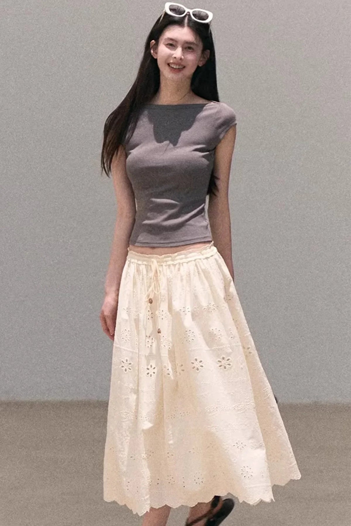 Pure Cotton Embroidered Skirt