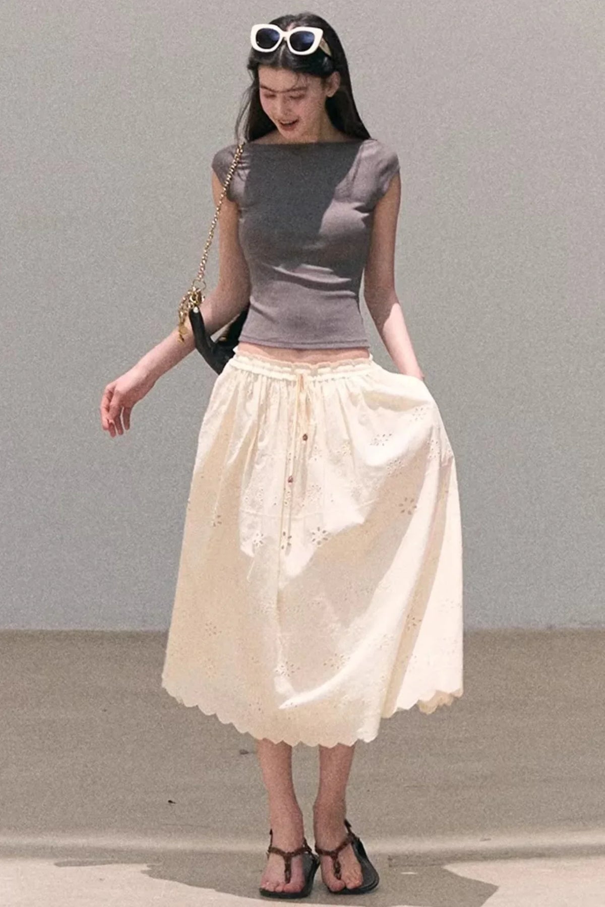 Pure Cotton Embroidered Skirt