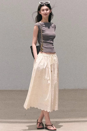Pure Cotton Embroidered Skirt