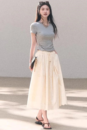 Pure Cotton Embroidered Skirt