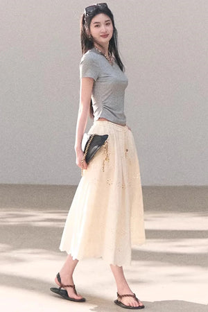 Pure Cotton Embroidered Skirt