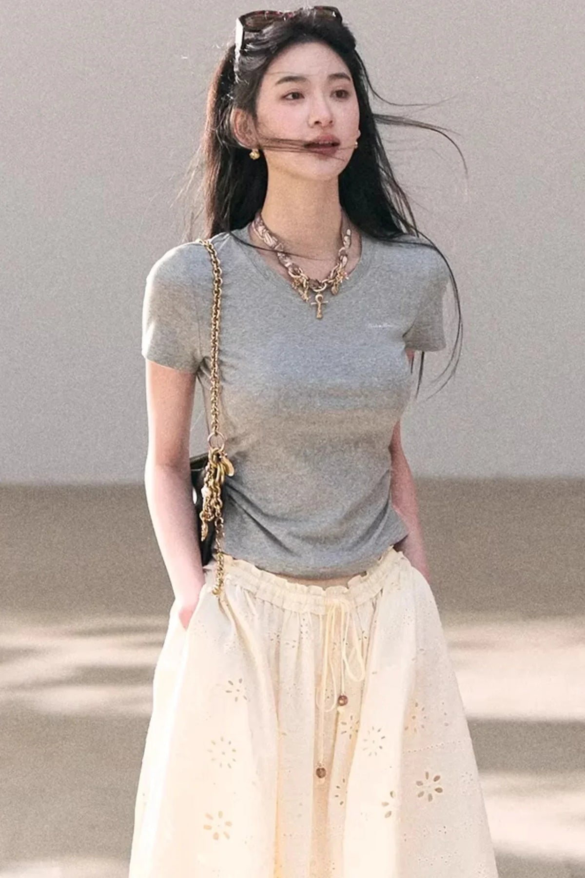 Pure Cotton Embroidered Skirt