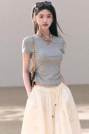Pure Cotton Embroidered Skirt