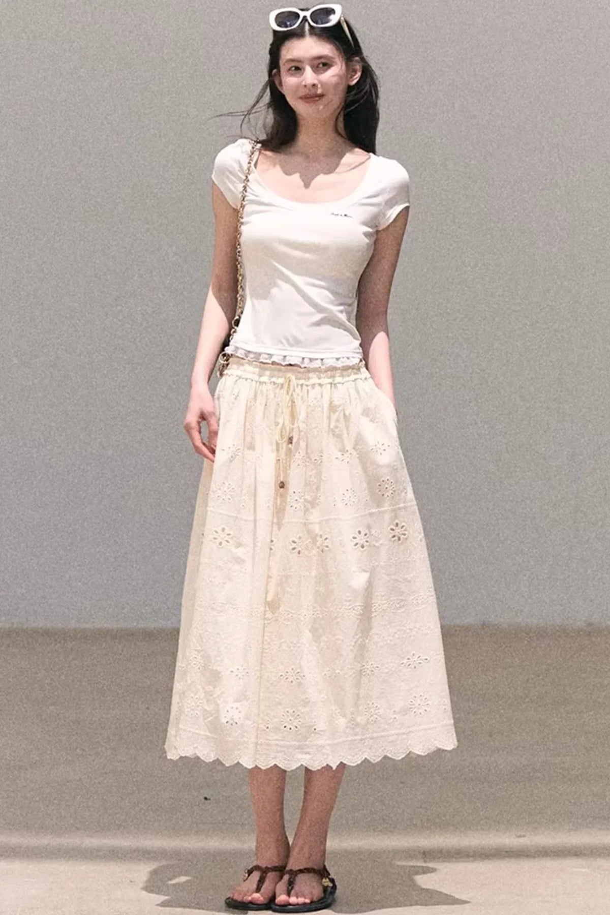 Pure Cotton Embroidered Skirt