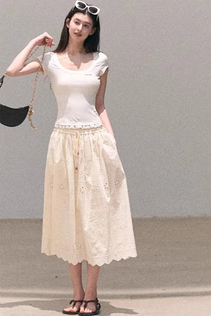 Pure Cotton Embroidered Skirt
