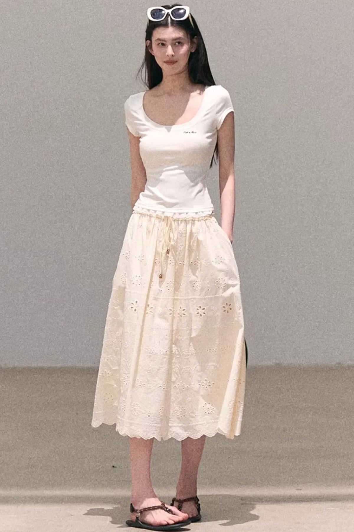 Pure Cotton Embroidered Skirt