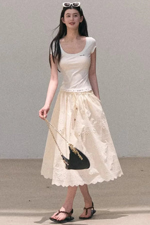 Pure Cotton Embroidered Skirt