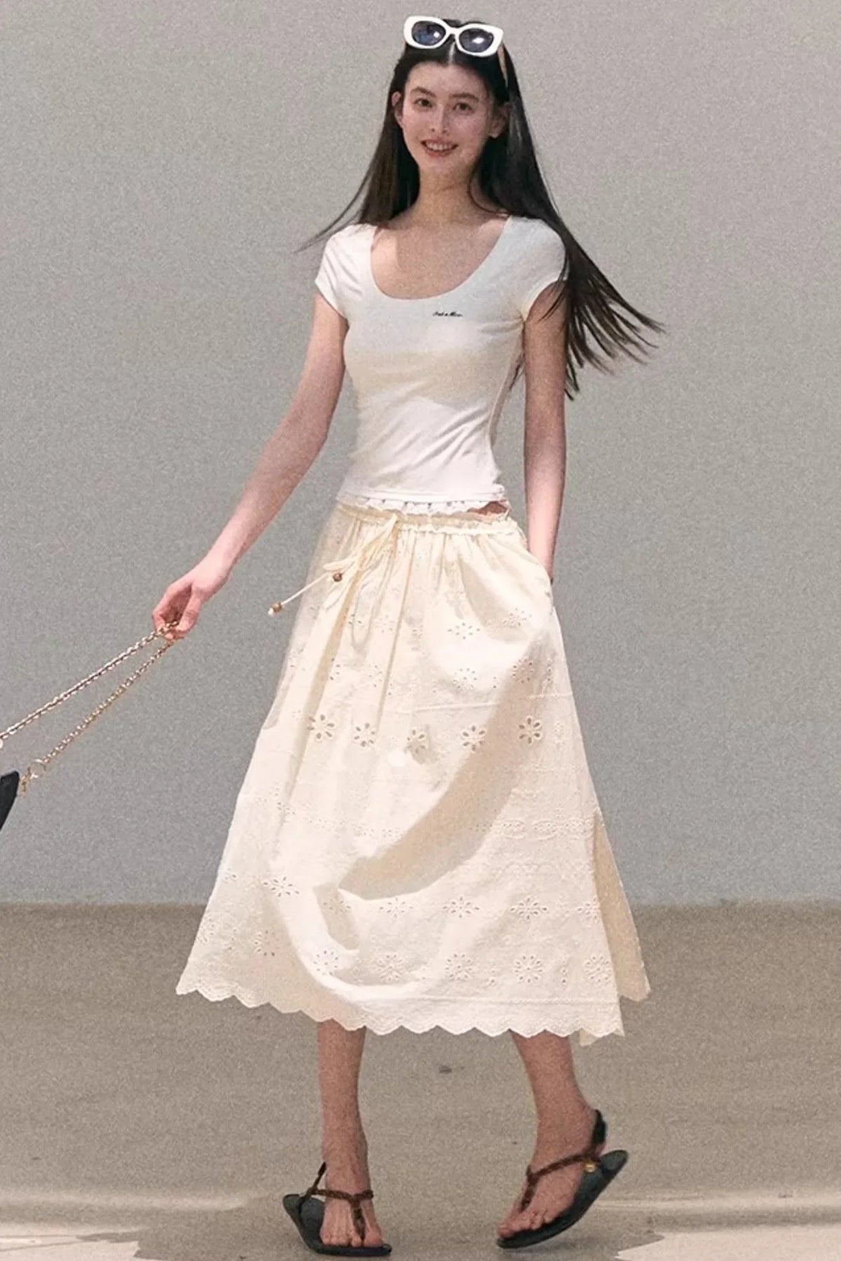 Pure Cotton Embroidered Skirt