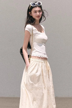 Pure Cotton Embroidered Skirt