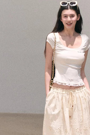 Pure Cotton Embroidered Skirt