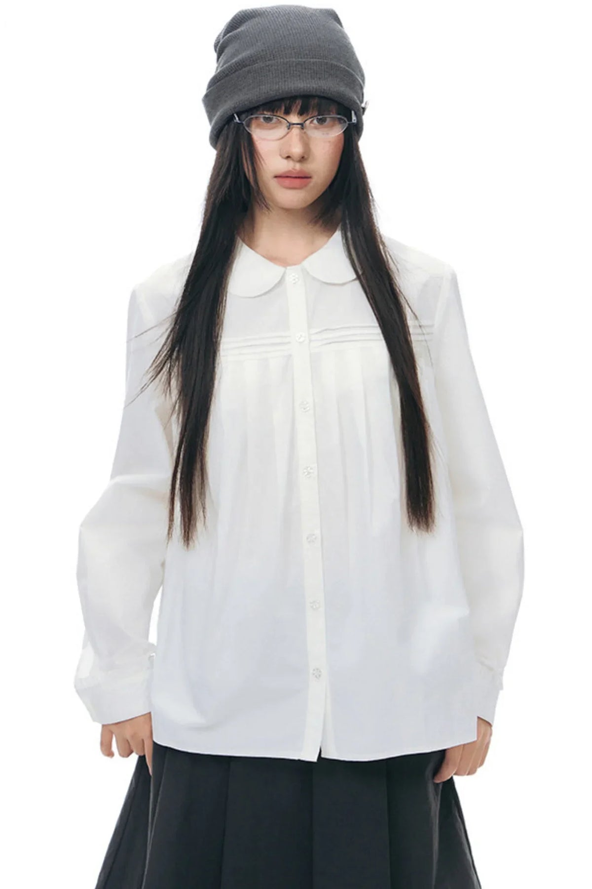 Pure Cotton Pleated Blouse