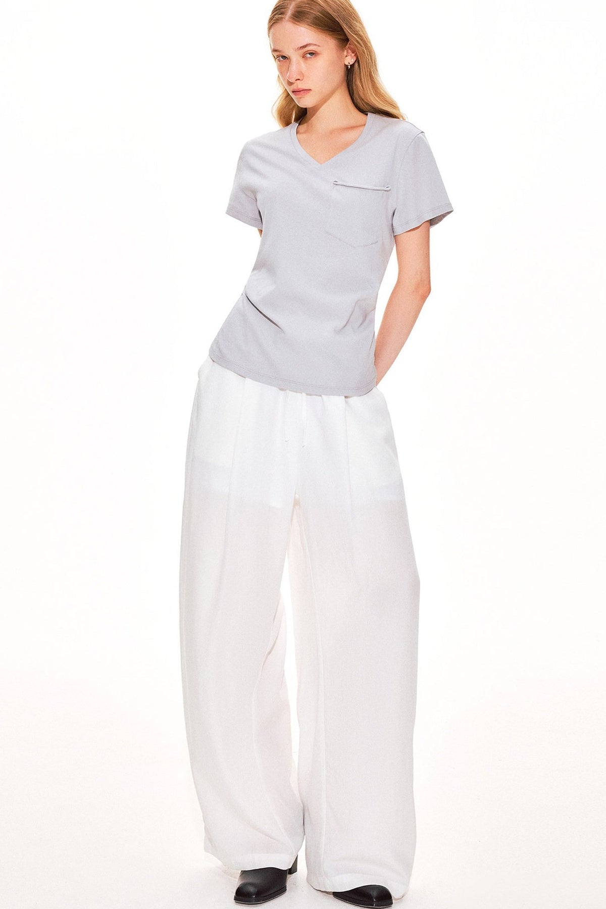 Pure Cotton V-Neck Top