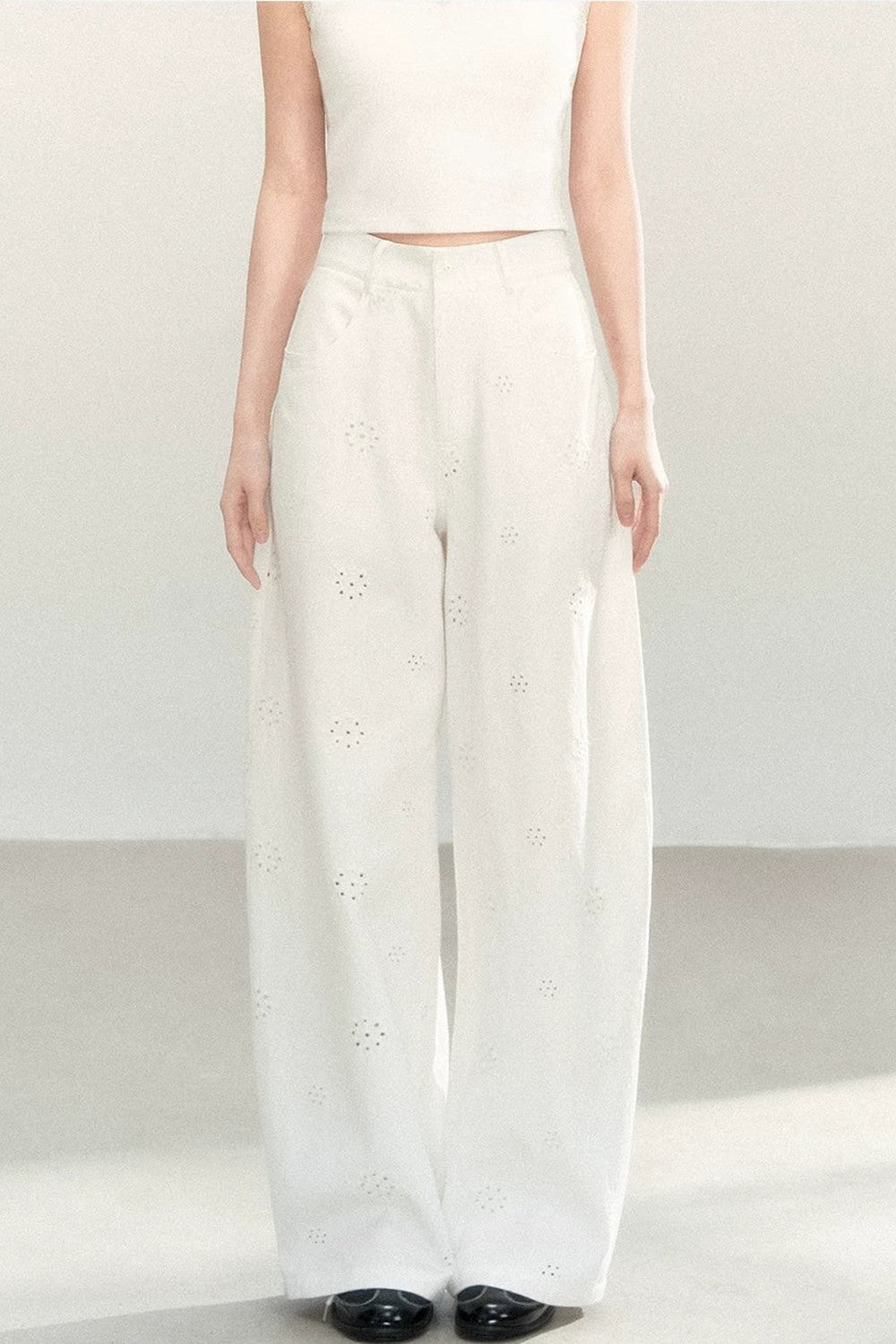 Pure Cotton Wide-Leg Pants