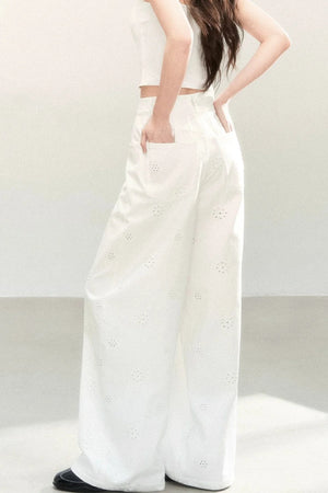 Pure Cotton Wide-Leg Pants