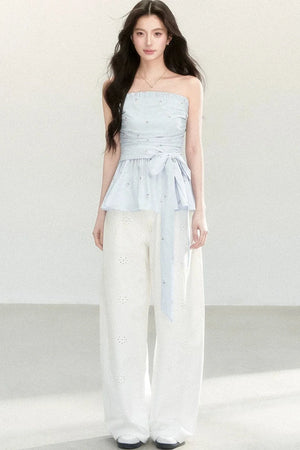 Pure Cotton Wide-Leg Pants