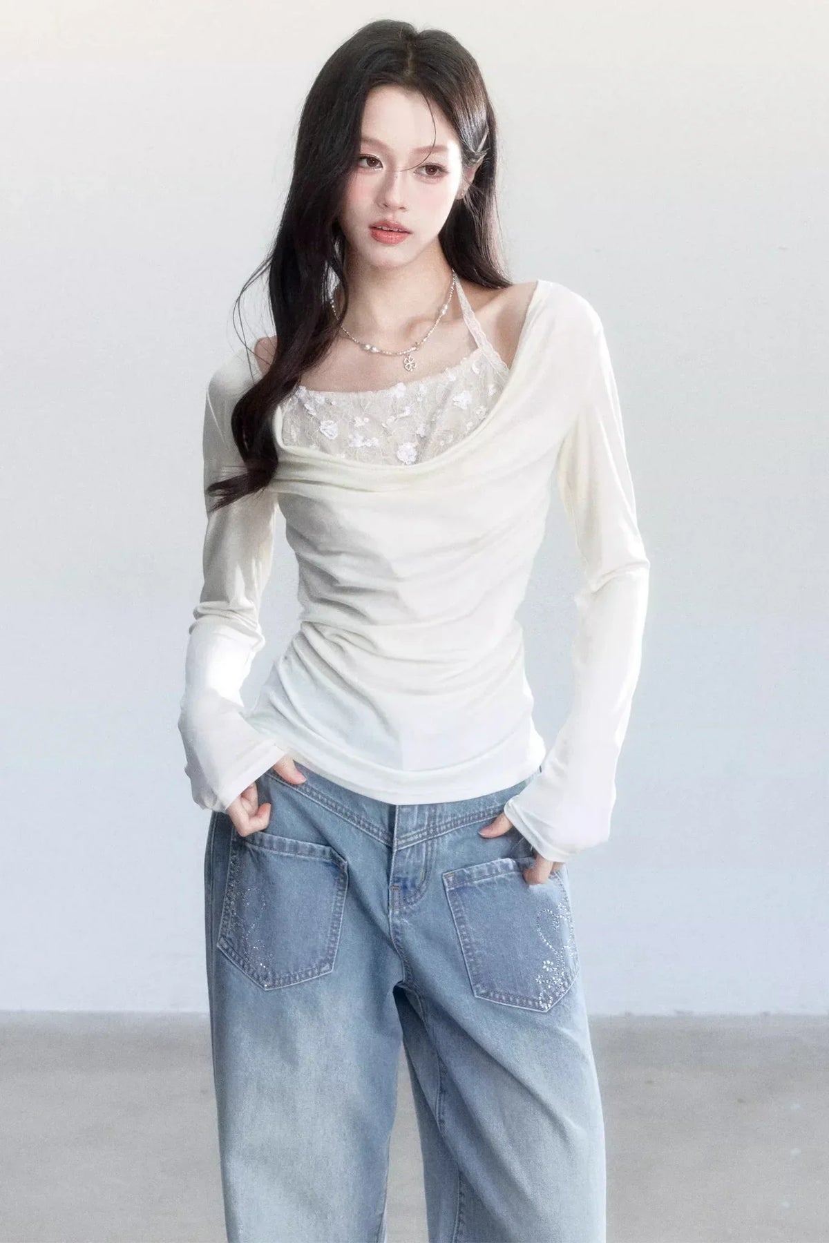 Pure Desire Blown Collar Blouse