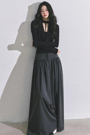 Pure Desire Long-Sleeved Black Top